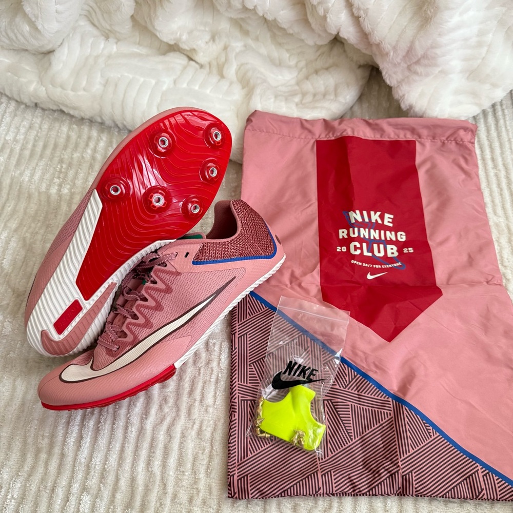 Nike Pink Running Shoes with White Swoosh